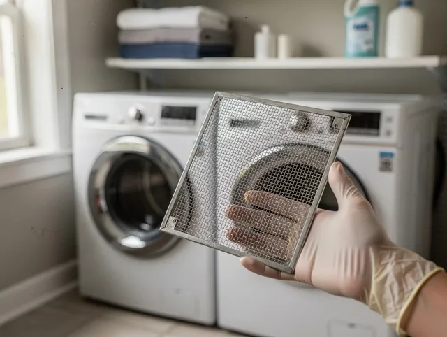 Avon Dryer Vent Cleaning specialist performing detailed lint trap cleaning service in Avon